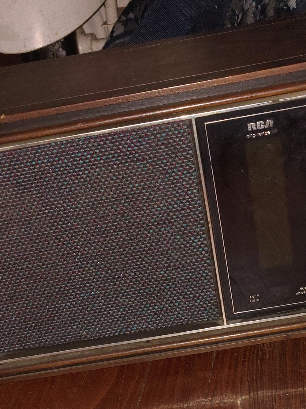 RCA Vintage Portable Radio Speaker in Black and Brown